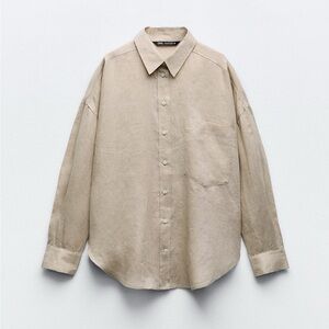 Zara Linen Shirt - Beige - XS